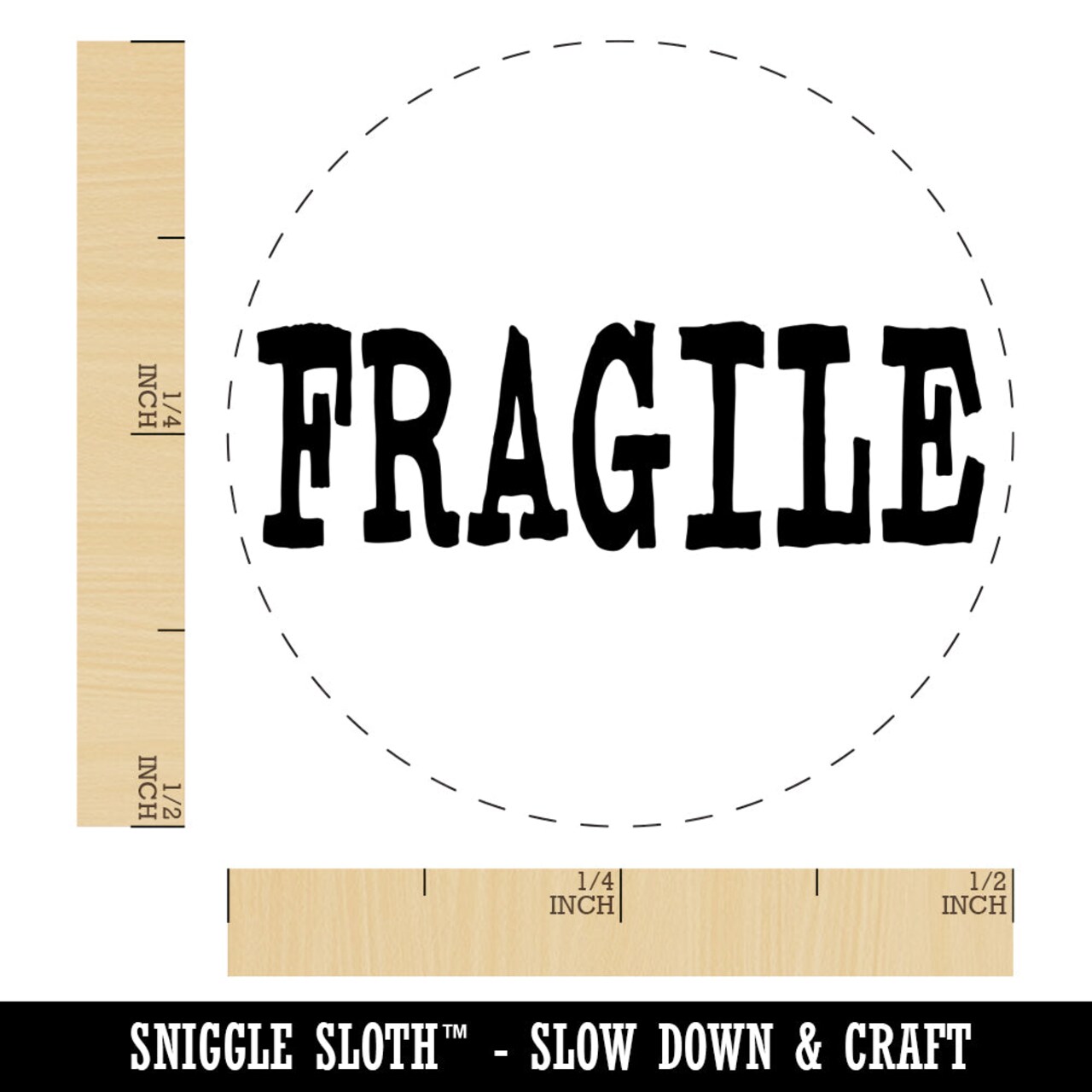 Fragile Text Self-Inking Rubber Stamp for Stamping Crafting Planners